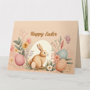 Elegant orange and pink Easter card