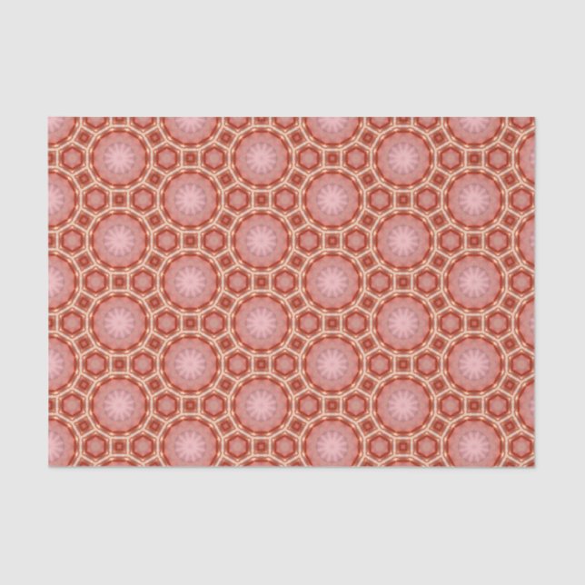 Elegant Orange and Pink Modern Geometric Pattern  Tissue Paper (Front)