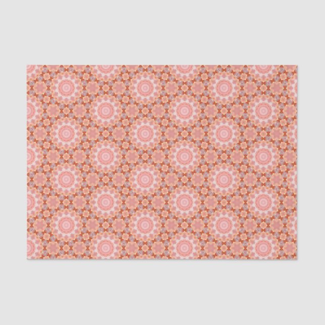 Elegant Orange and Pink Modern Geometric Pattern  Tissue Paper (Front)