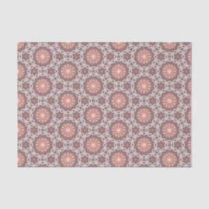 Elegant Orange and Taupe Modern Geometric Pattern  Tissue Paper