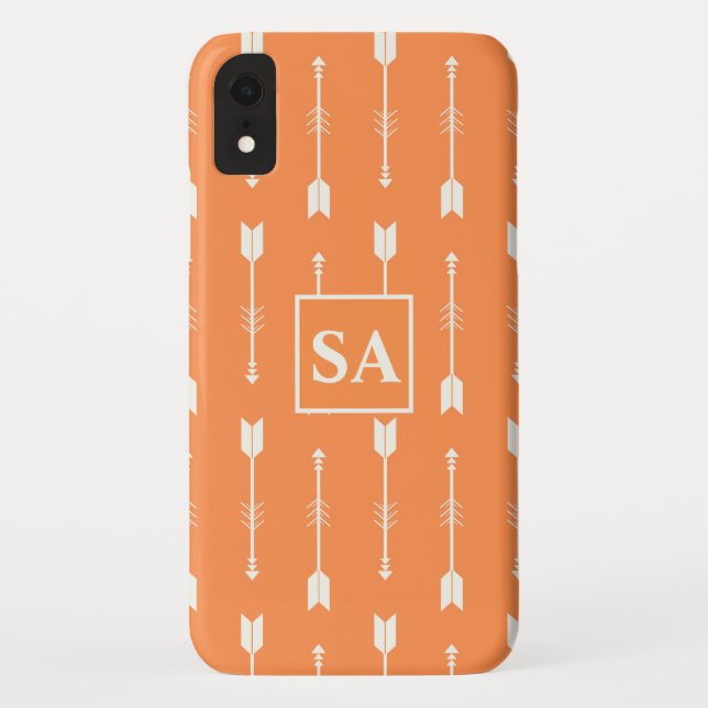 Elegant Orange and white Arrows Case-Mate iPhone Case (Back)