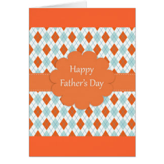 Elegant Orange Argyle Pattern Dad