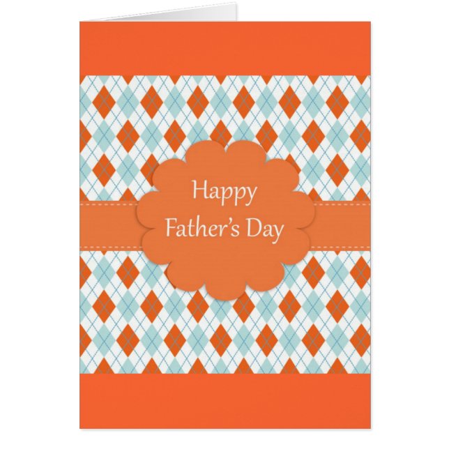 Elegant Orange Argyle Pattern Dad (Front)