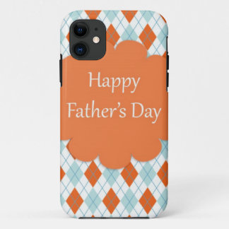Elegant Orange Argyle Pattern Dad Case-Mate iPhone Case