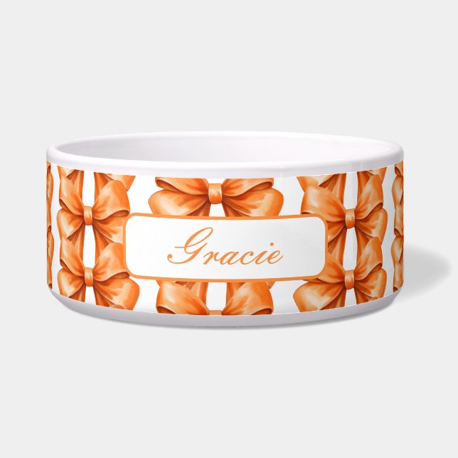Elegant Orange Bow Dog (Front)