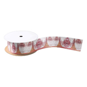 Elegant orange chandelier paris eiffel tower satin ribbon