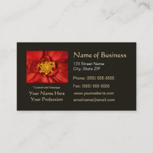 Elegant Orange Dahlia Beautiful Flowers Business Card