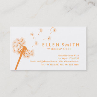 Elegant Orange Dandelion Business Card