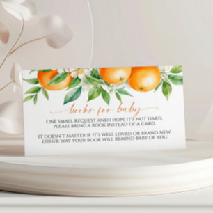 Elegant Orange Floral Book for Baby Enclosure Card