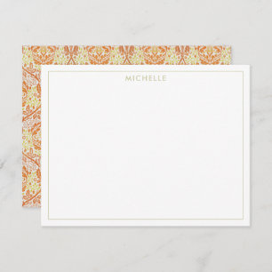 Elegant Orange Floral Pattern Card