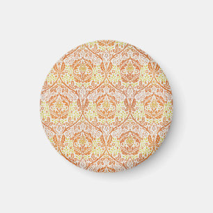 Elegant Orange Floral Pattern Magnet
