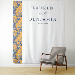Elegant Orange Floral Tapestry