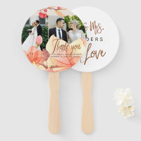 Elegant orange floral wedding photo thank you