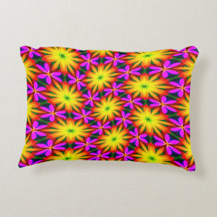 Elegant Orange Flower Pattern Decorative Cushion
