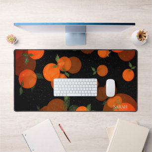 Elegant orange fruit pattern desk mat