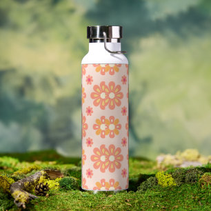 Elegant Orange Geometric Pattern Stainless Steel W Water Bottle