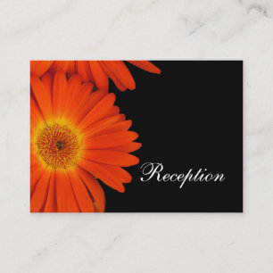 elegant orange gerbera daisy flowers  reception enclosure card