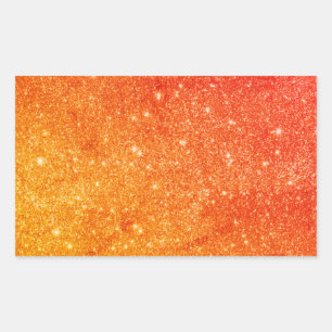 Elegant Orange Glitter  Rectangular Sticker