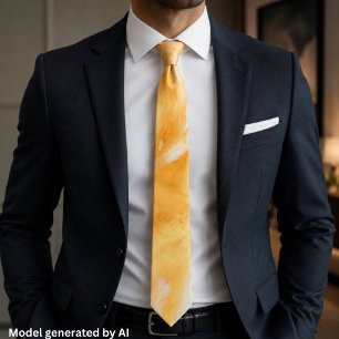 Elegant Orange Gold Marble Tie