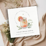 Elegant Orange Green Peach Cocktail Bridal Shower  Napkin<br><div class="desc">Elegant Watercolor Fruity Cocktail Theme Collection.- it's an elegant royal script watercolor Illustration of pastel cocktail,  surrounded with herbs and green plants perfect for your cocktail themed  parties. It’s very easy to customise,  with your personal details. If you need any other matching product or customisation,  kindly message via Zazzle.</div>