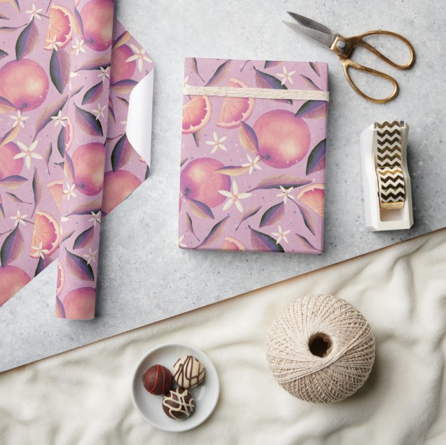 Elegant Orange Grove dusk  Wrapping Paper (Crafts)