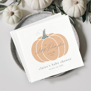 Elegant Orange Little Pumpkin Fall Baby Shower Napkin