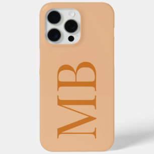 Elegant Orange Minimalist Initial Monogram iPhone 15 Pro Max Case