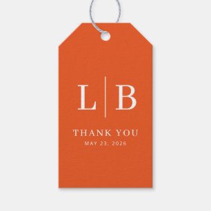 Elegant Orange Minimalist Thank You Gift Tags