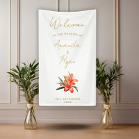 Elegant Orange Oleander Flower Wedding Welcome