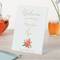 Elegant Orange Oleander Flower Wedding Welcome
