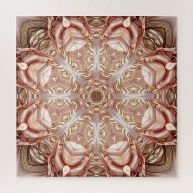 Elegant Orange Peach Floral Jigsaw Puzzle (Vertical)