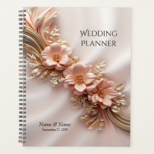 Elegant Orange Peach Floral Planner