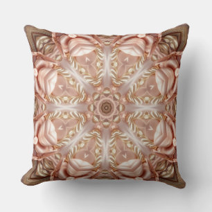 Elegant Orange Peach Floral Throw Pillow
