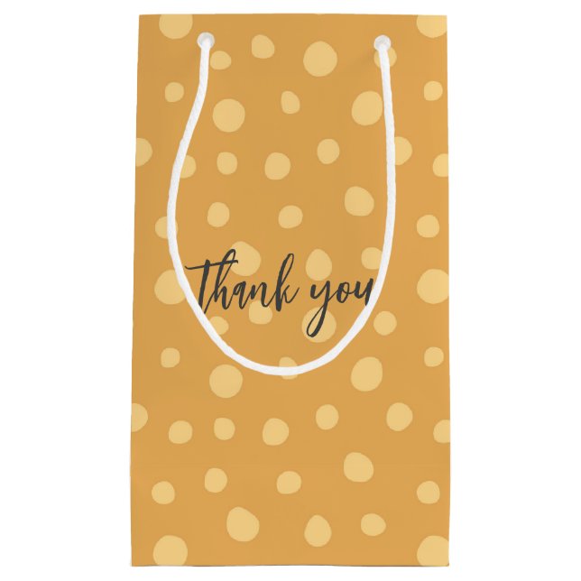 Elegant Orange Polka Dots Wedding Favour Gift Bag (Front)