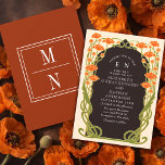 Elegant Orange Poppy Art Nouveau Floral Wedding Invitation<br><div class="desc">Capture timeless elegance with this Art Nouveau-inspired invitation! Featuring orange poppies,  leaves against a cream background,  this design sets the tone for a sophisticated celebration. Perfect for weddings,  galas,  and milestone events! Please note that the gold on this product is NOT real foil; it is printed flat.</div>