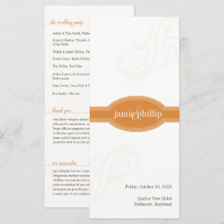 Elegant Orange Program, Caroline Wedding