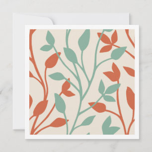 Elegant Orange Sage Botanical Vine Card