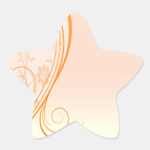 Elegant orange swirls special gift star sticker
