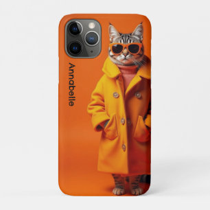 Elegant Orange Travel Cat Case-Mate iPhone Case