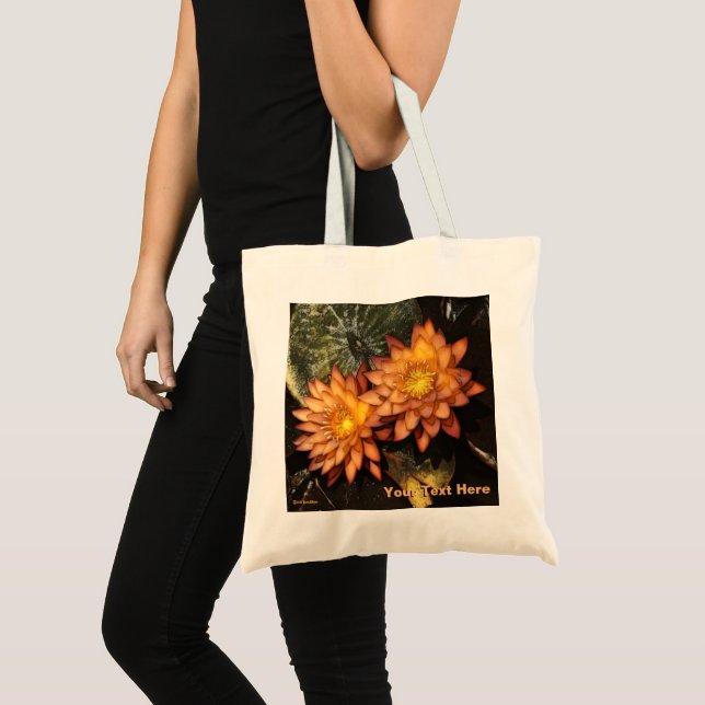 Elegant Orange Water Lilies Tote Bag (Front (Product))