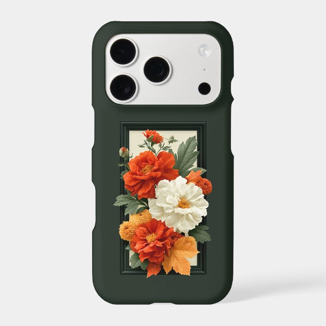 Elegant Orange & White Floral Art   (Back)