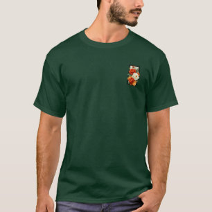 Elegant Orange & White Floral Art T-Shirt