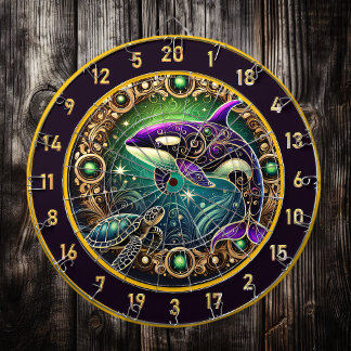 Elegant Orca Turtle Dartboard Artwork