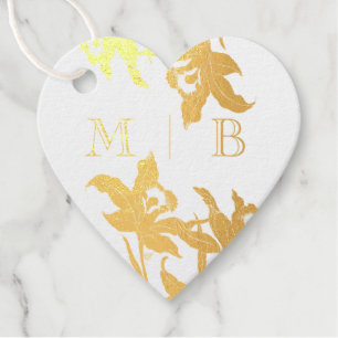 Elegant Orchid Blooms Letter Initials Monogram Favour Tags