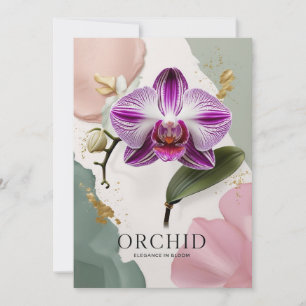 Elegant Orchid botanic night Invitation