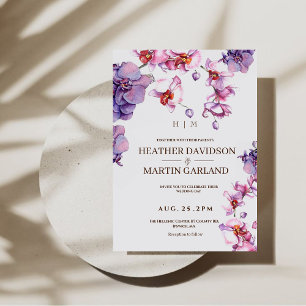 Elegant Orchid Botanical Wedding Invitation
