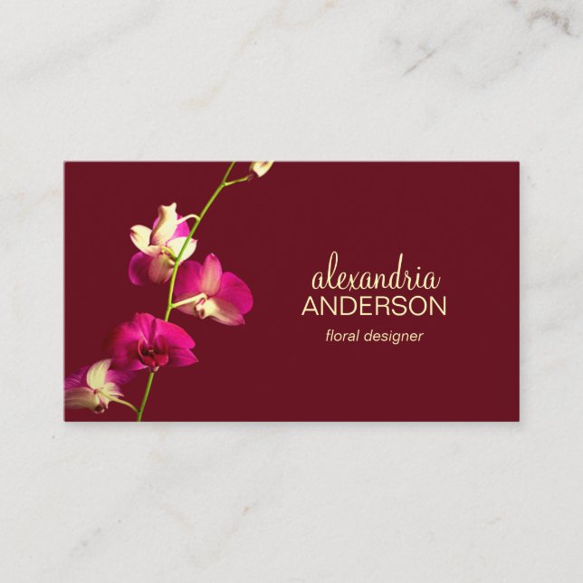 Elegant Orchid Business Card (Front)