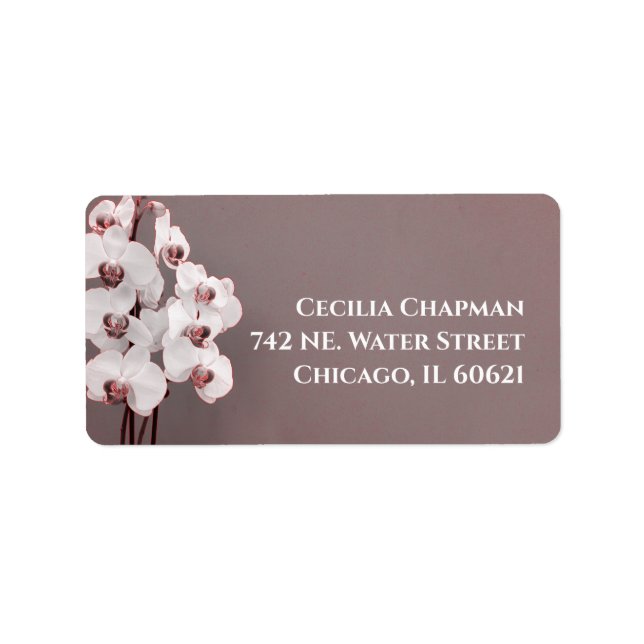 Elegant Orchid Floral Personalized Return Address  Label (Front)