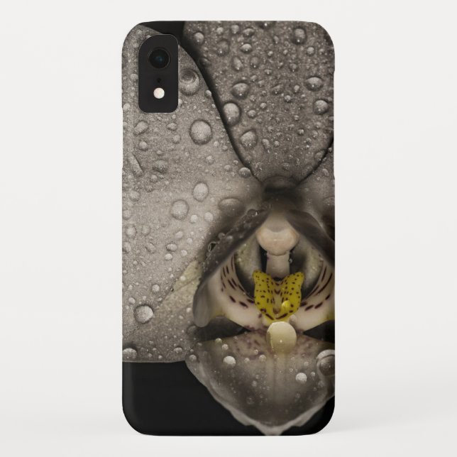 Elegant orchid flower black grey Case-Mate iPhone case (Back)