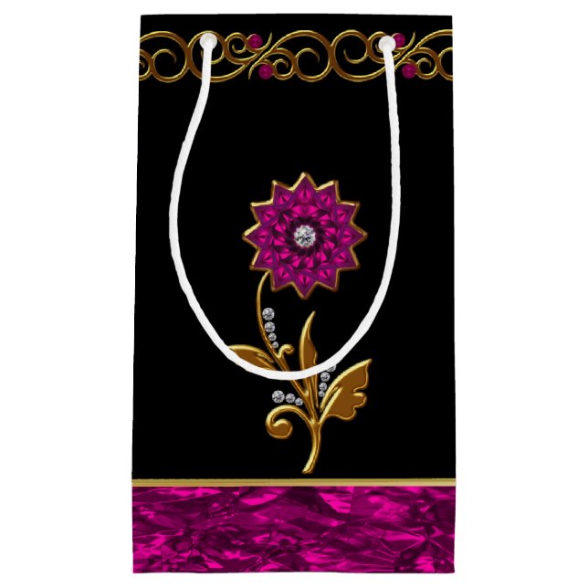 Elegant Orchid Flower Jewel Gift Bag (Front)